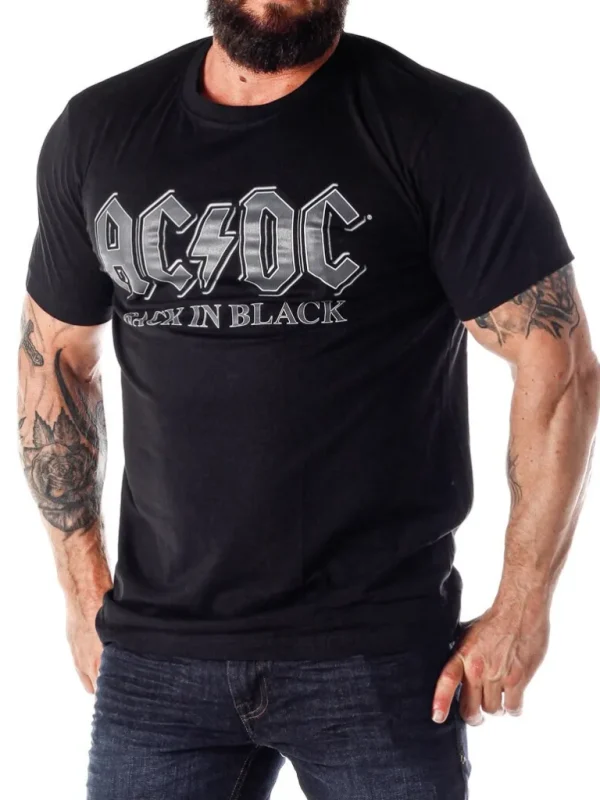 Acdc Back In Black T-Shirt - Sort^Urban Classic Discount