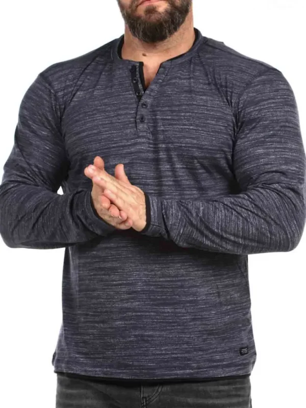 Granddad Longsleeve - Morkebla^Blend Fashion