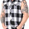 Checkshirt Sleeveless Skjorte - Hvid/Sort^Urban Classics Sale