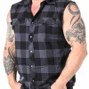 Checkshirt Sleeveless Skjorte - Sort/Gra^Urban Classics Discount