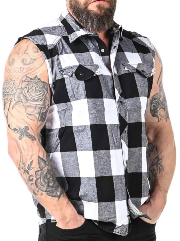 Checkshirt Sleeveless Skjorte - Hvid/Sort^Urban Classics Discount