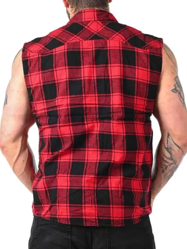Checkshirt Sleeveless Skjorte - Rod/Sort^Urban Classics New