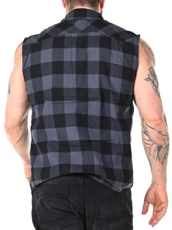 Checkshirt Sleeveless Skjorte - Sort/Gra^Urban Classics Flash Sale