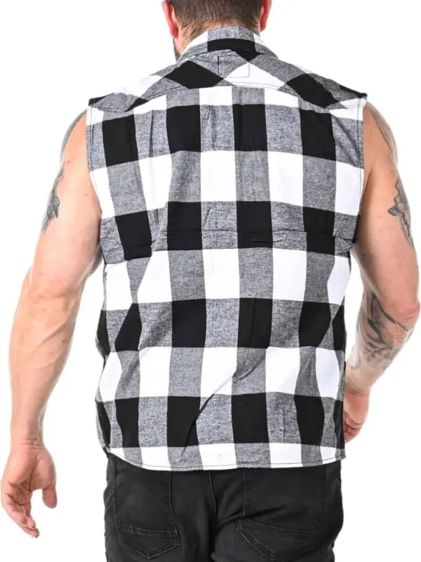 Checkshirt Sleeveless Skjorte - Hvid/Sort^Urban Classics Sale