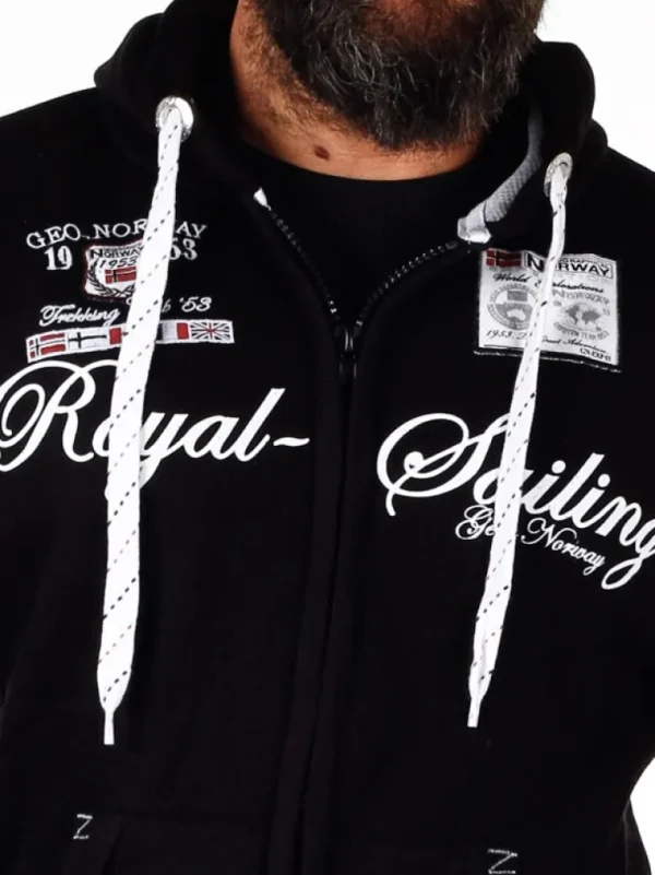 Fighter Geo Norway Zip Hoodie - Sort^Geographical Norway Flash Sale