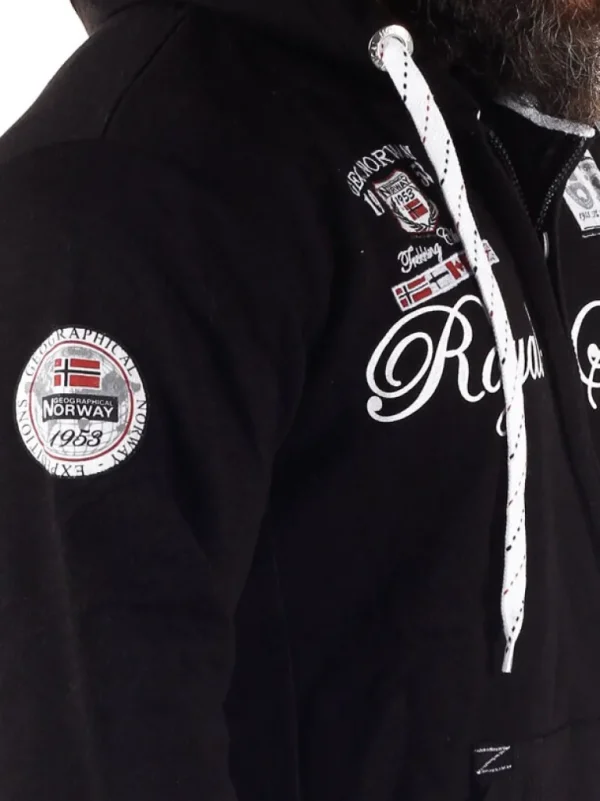 Fighter Geo Norway Zip Hoodie - Sort^Geographical Norway Flash Sale