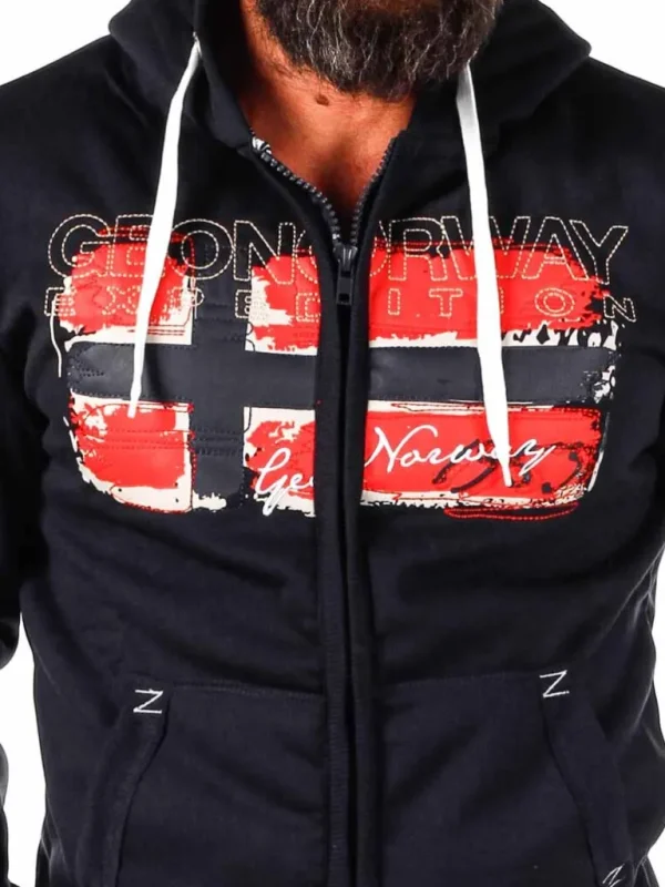 Gayto Geo Norway Zip Hoodie - Sort^Geographical Norway Store