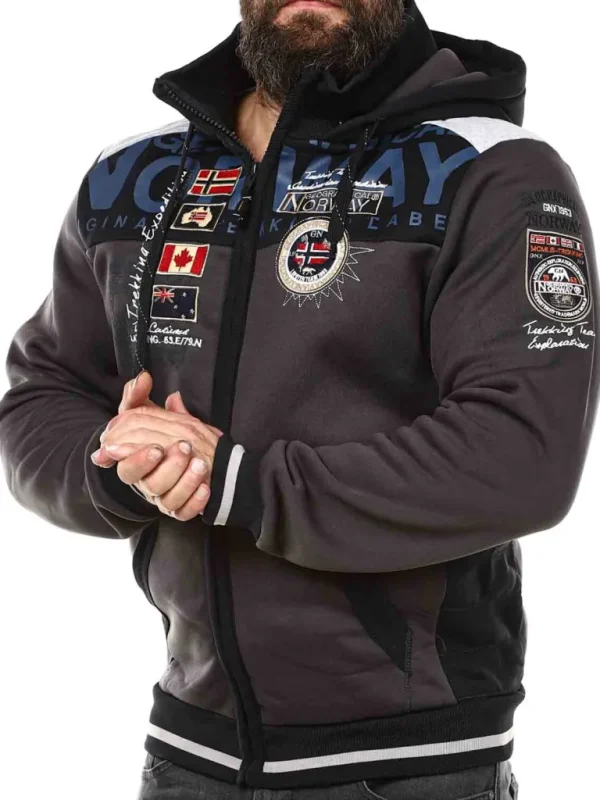 Geday Geo Norway Hoodie - Morkegra^Geographical Norway Shop