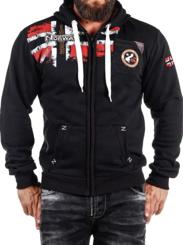 Genox Geo Norway Zip Hoodie - Sort^Geographical Norway Cheap