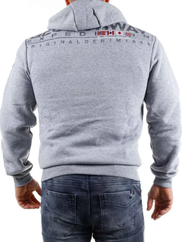 Genox Geo Norway Zip Hoodie - Gra^Geographical Norway Clearance