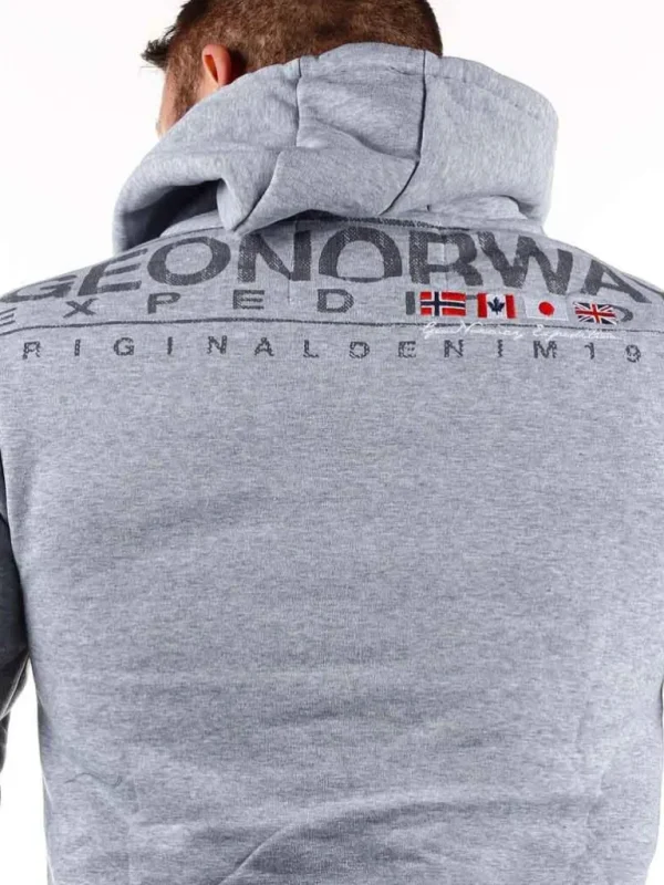 Genox Geo Norway Zip Hoodie - Gra^Geographical Norway Clearance