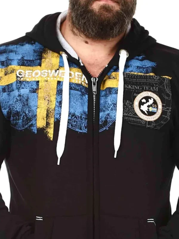 Genox Geo Sweden Zip Hoodie - Sort^Geographical Norway Flash Sale