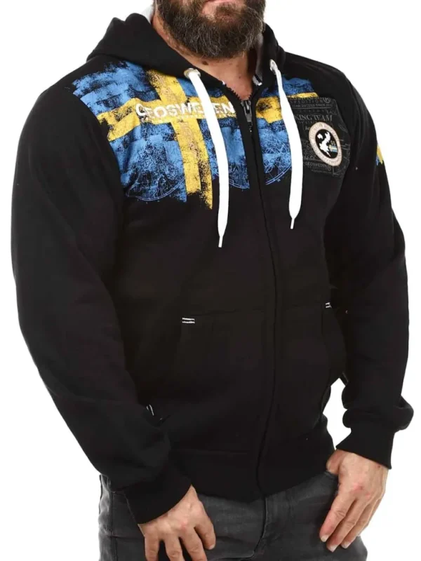 Genox Geo Sweden Zip Hoodie - Sort^Geographical Norway Outlet