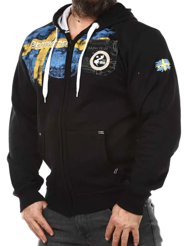 Genox Geo Sweden Zip Hoodie - Sort^Geographical Norway Outlet