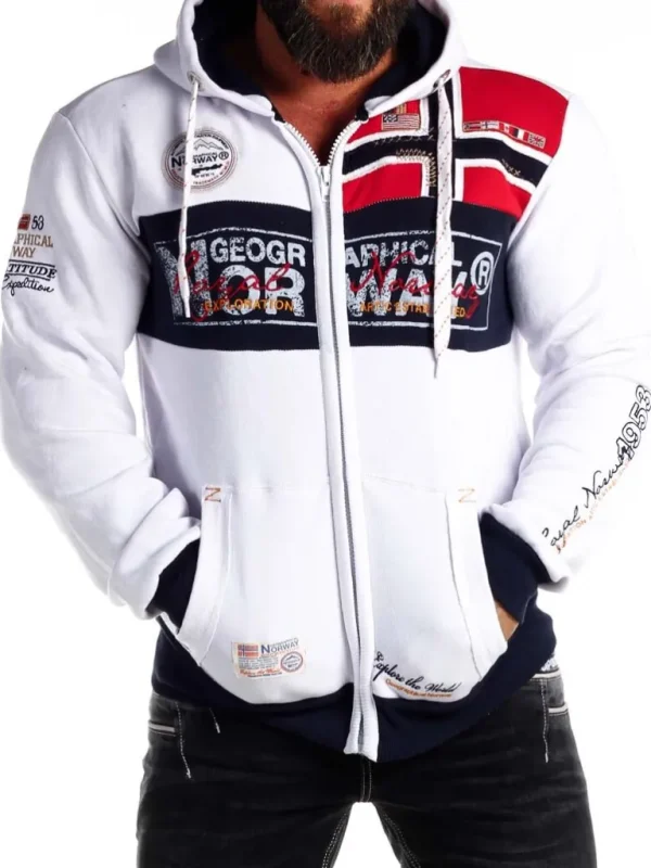 Geo Norway Hoodie - Hvid^Geographical Norway Cheap