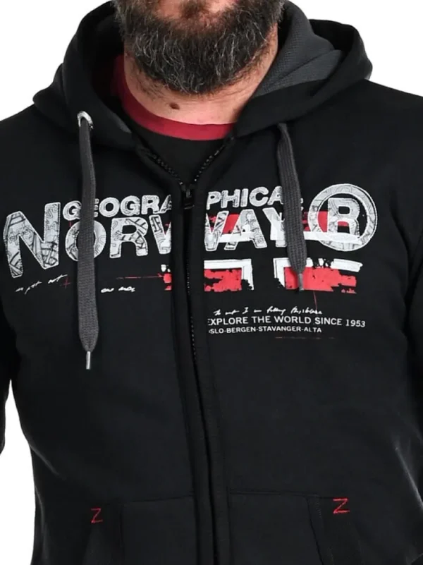 Gisland Geo Norway Hoodie - Sort^Geographical Norway Flash Sale