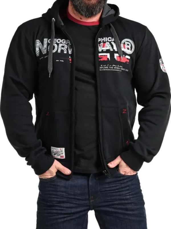 Gisland Geo Norway Hoodie - Sort^Geographical Norway Sale