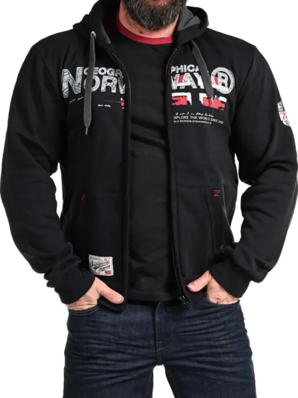 Gisland Geo Norway Hoodie - Sort^Geographical Norway Flash Sale