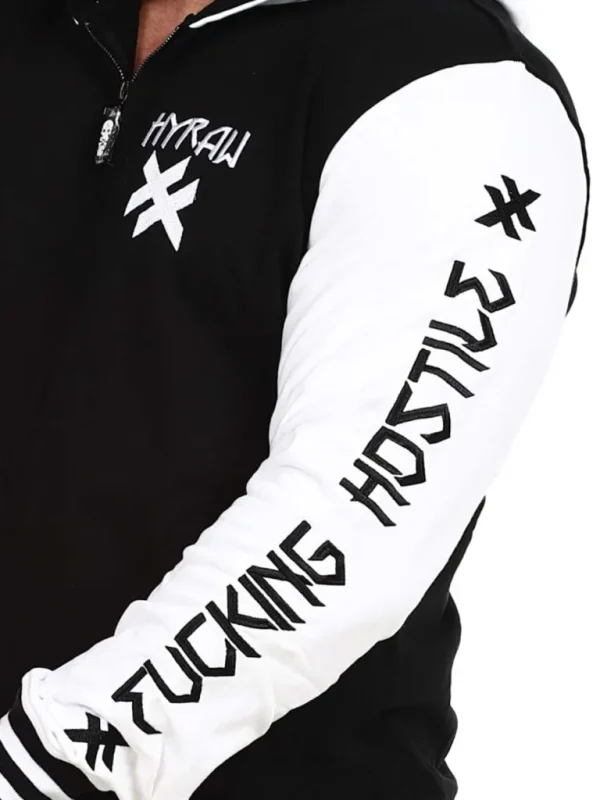 Hostile Collegejakke - Sort/Hvid^Hyraw Clearance