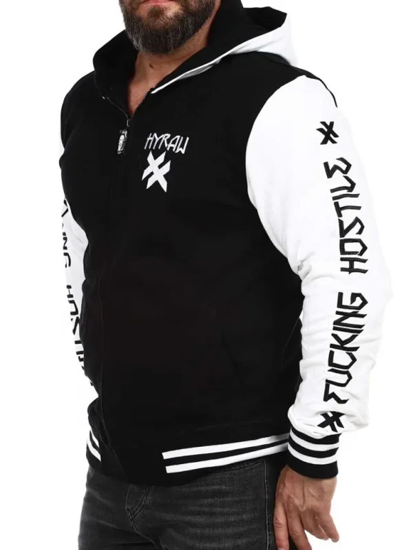 Hostile Collegejakke - Sort/Hvid^Hyraw Clearance