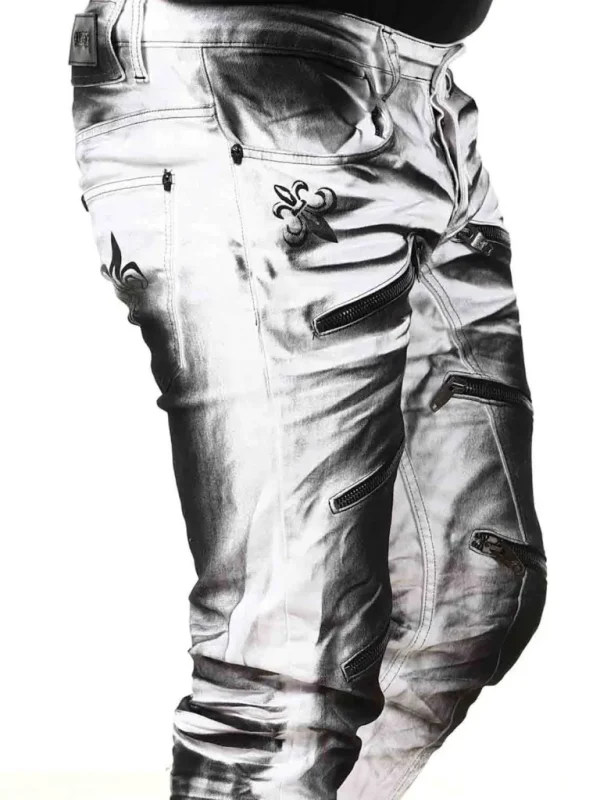 Lazarus Jeans - Hvid/Sort^Kingz Cheap