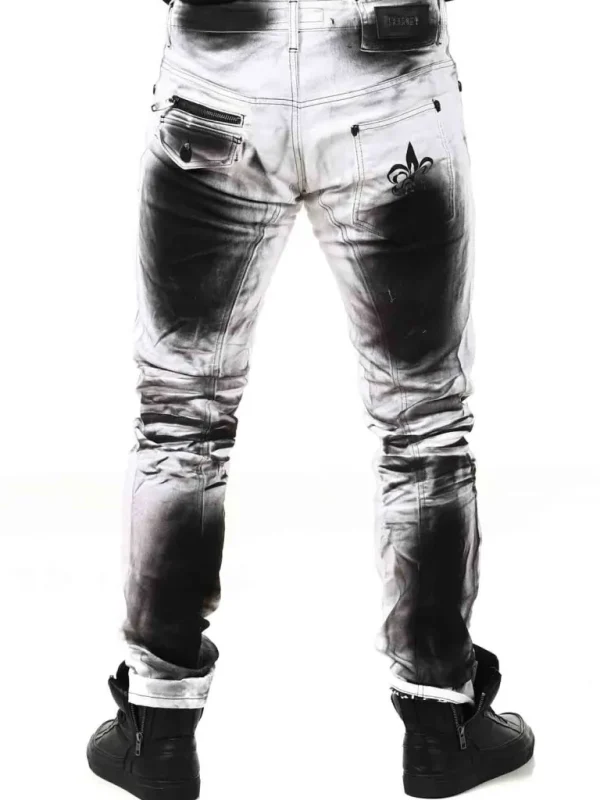 Lazarus Jeans - Hvid/Sort^Kingz Cheap