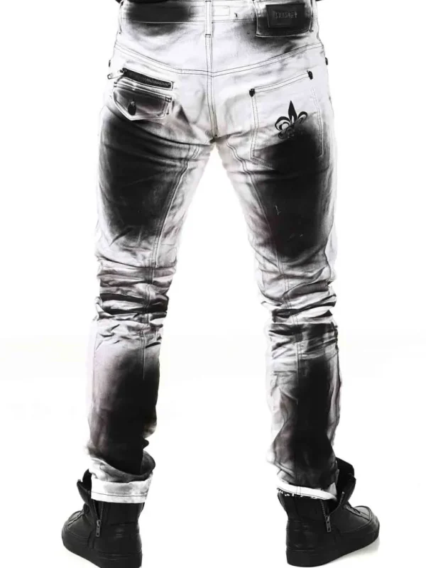 Lazarus Jeans - Hvid/Sort^Kingz Cheap