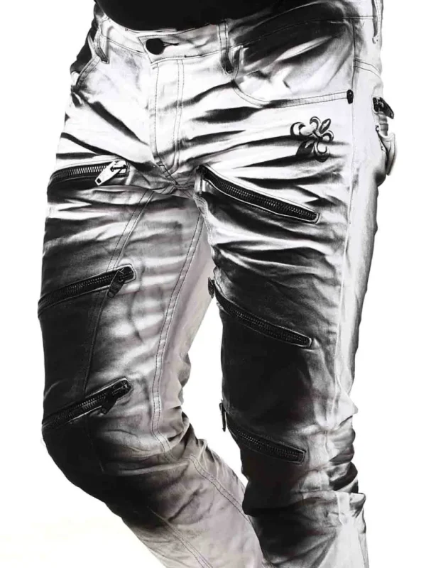 Lazarus Jeans - Hvid/Sort^Kingz Cheap