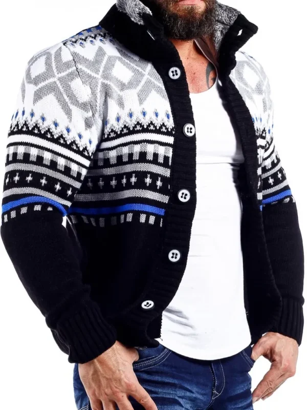 Nick Grizzly Cardigan - Sort/Bla^Carisma Outlet