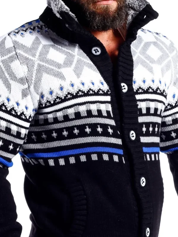 Nick Grizzly Cardigan - Sort/Bla^Carisma Outlet