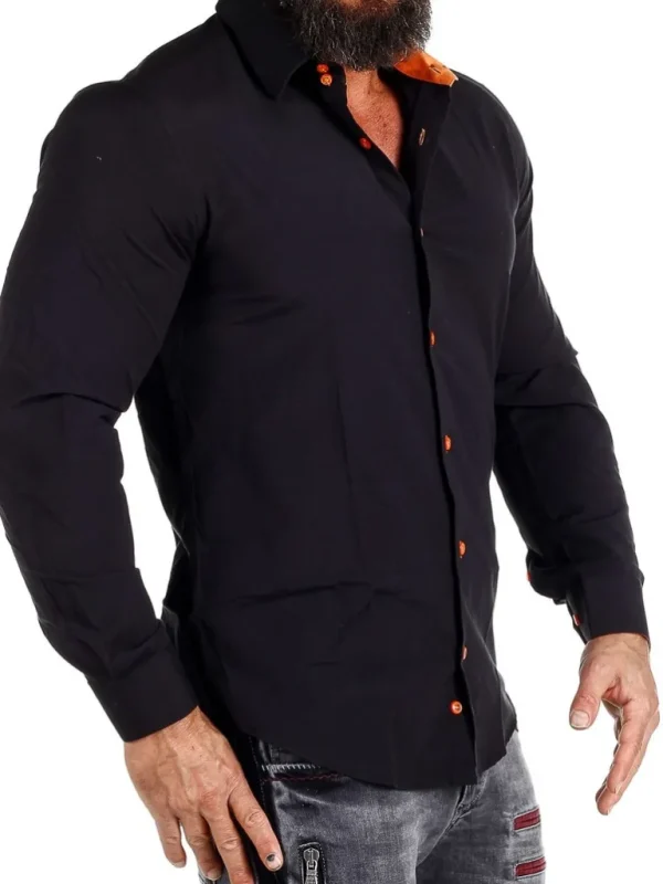 Obsess Skjorte - Sort/Orange^Rusty Neal Discount