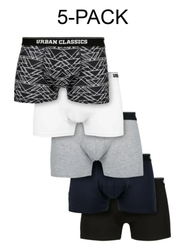 5-Pack Organic Boksershorts - Sort/Hvid/Gra^Urban Classics Fashion