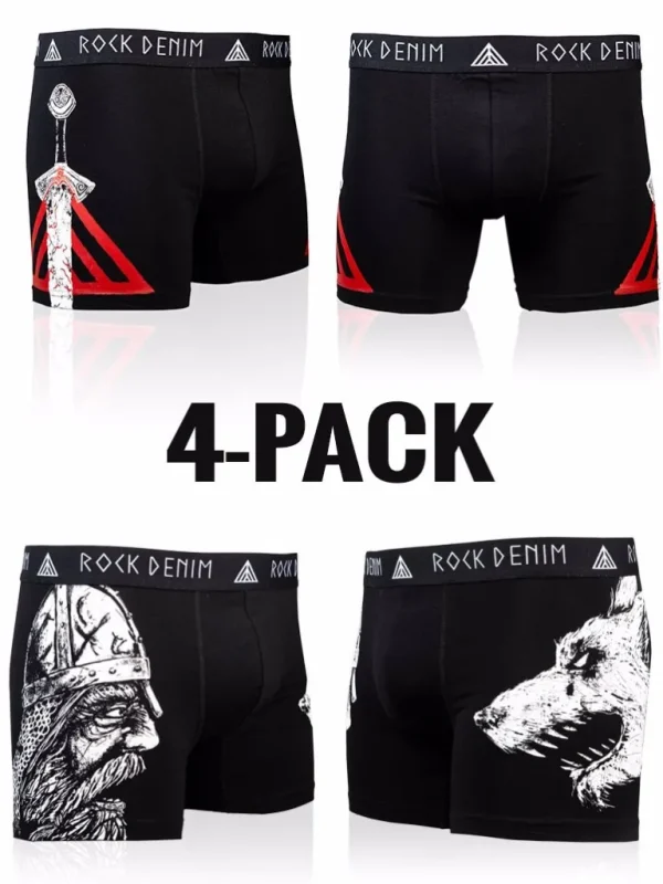 4-Pak Viking Sword Boksershorts - Sort^* Flash Sale