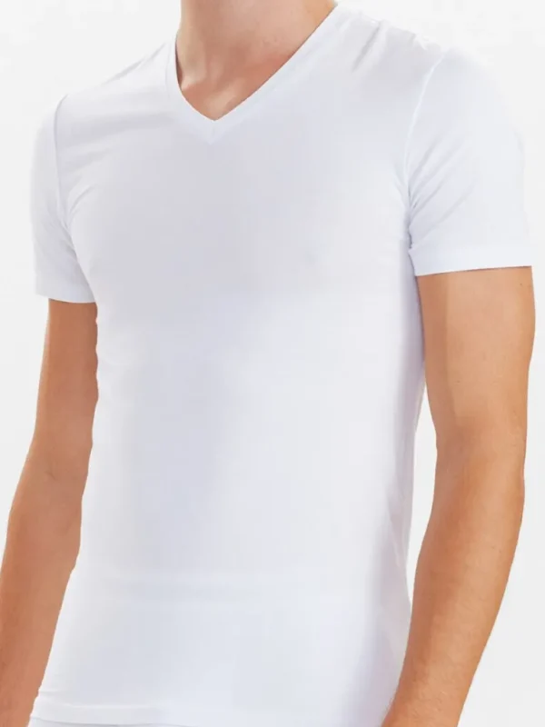 2-Pak Jbs Bamboo V-Neck T-Shirt - Hvid^Dovre Cheap