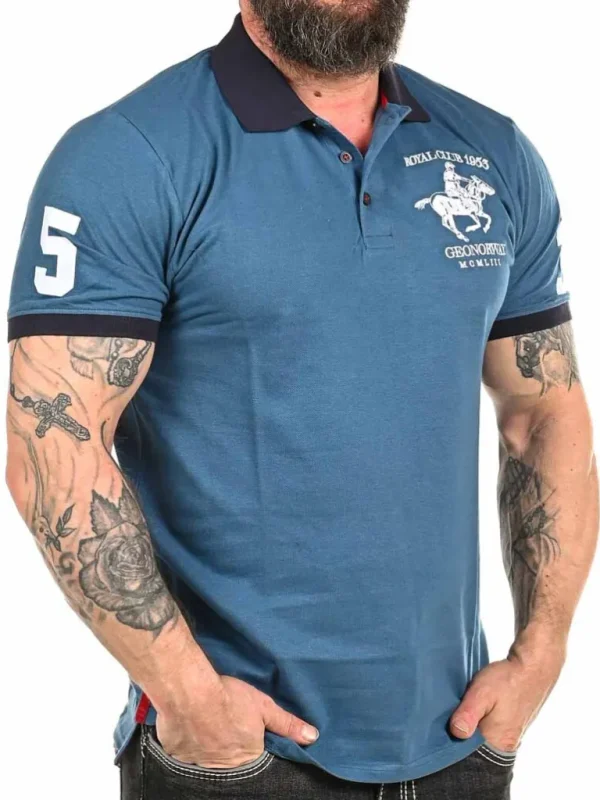 Polo Rider Geo Norway T-Shirt - Bla^Geographical Norway Flash Sale