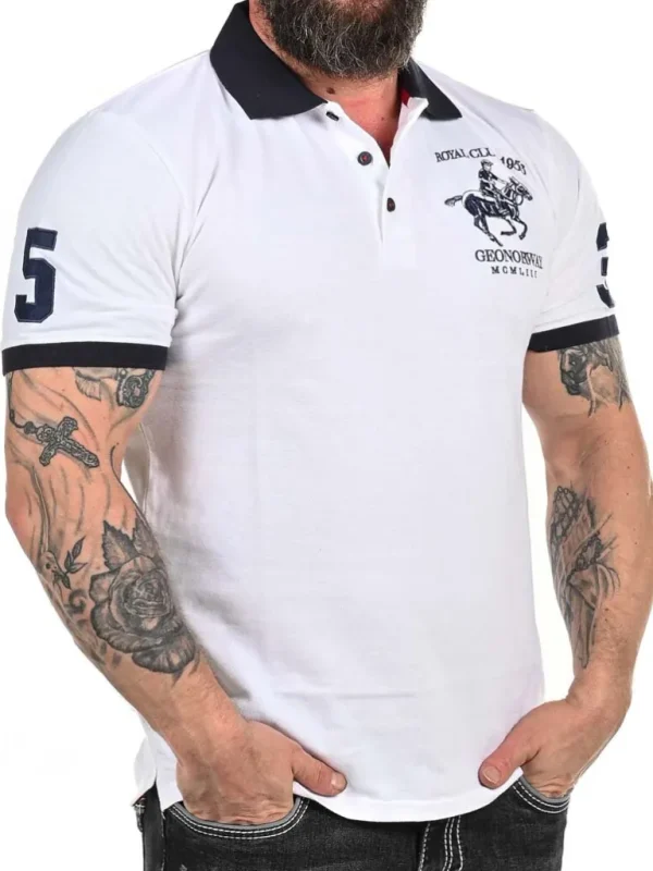 Polo Rider Geo Norway T-Shirt - Hvid^Geographical Norway Store