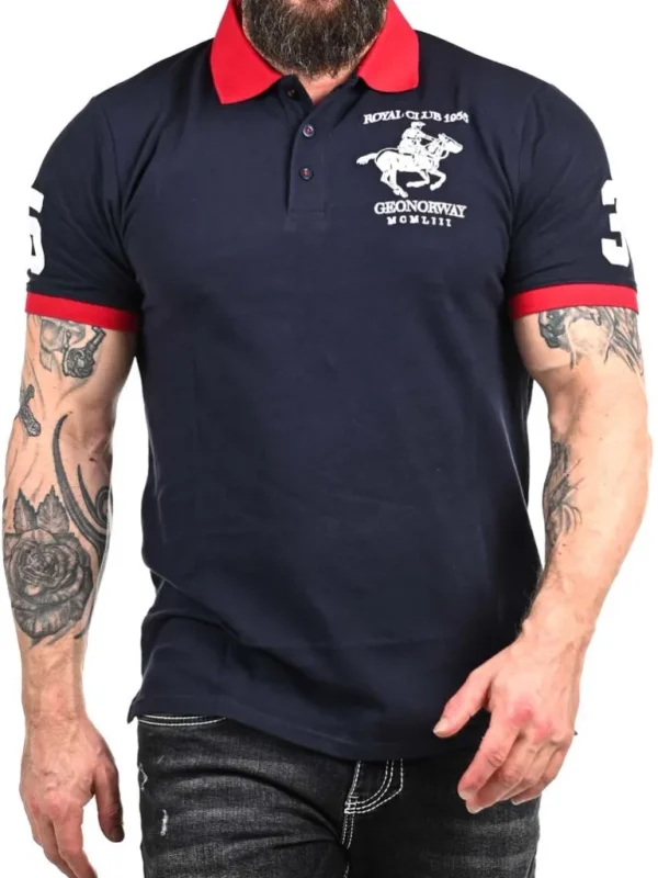 Polo Rider Geo Norway T-Shirt - Morkebla^Geographical Norway Outlet