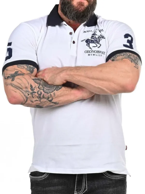 Polo Rider Geo Norway T-Shirt - Hvid^Geographical Norway Store