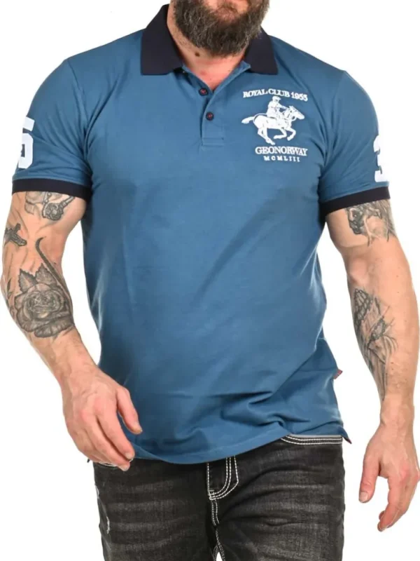 Polo Rider Geo Norway T-Shirt - Bla^Geographical Norway Flash Sale