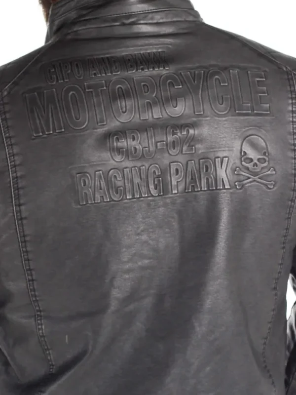 Racing Park Pu Skindjakke - Morkegra^Cipo & Baxx Fashion
