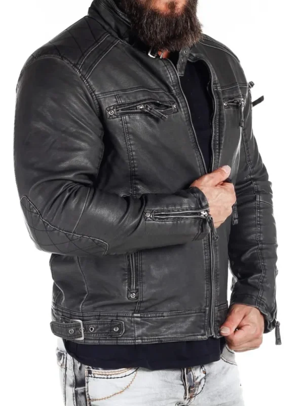 Racing Park Pu Skindjakke - Morkegra^Cipo & Baxx Fashion