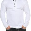 Rd Button Longsleeve - Hvid^* Cheap