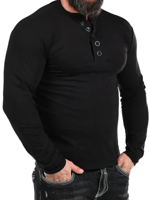 Rd Button Longsleeve - Sort^* Cheap