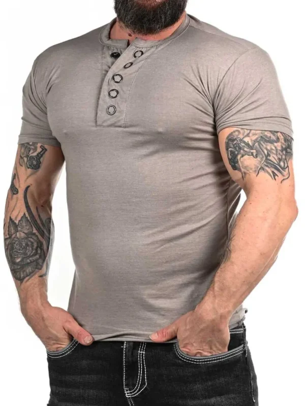 Rd Button T-Shirt - Gra^* Best Sale