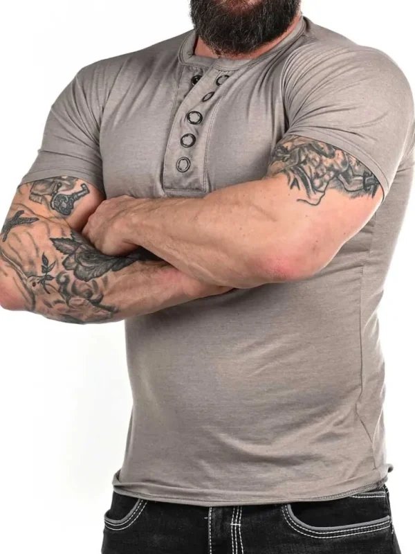 Rd Button T-Shirt - Gra^* Best Sale