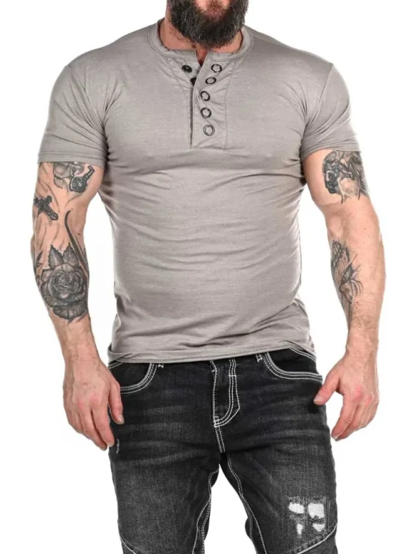 Rd Button T-Shirt - Gra^* Best Sale