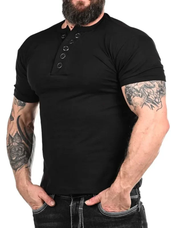 Rd Button T-Shirt - Sort^* Clearance