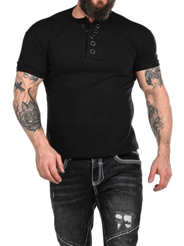 Rd Button T-Shirt - Sort^* Clearance