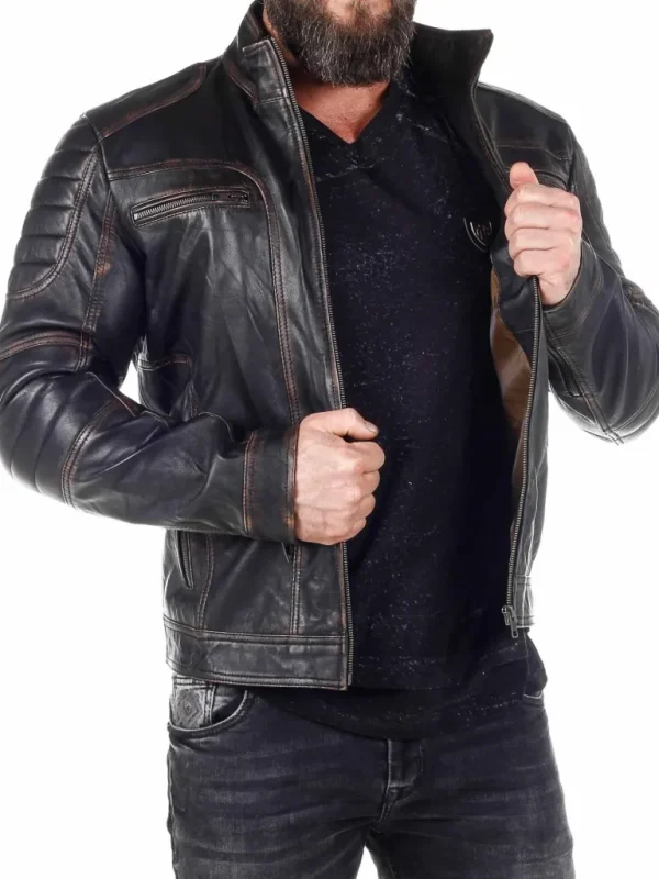 Rd Fabriano Skindjakke - Sort/Brun^* Shop