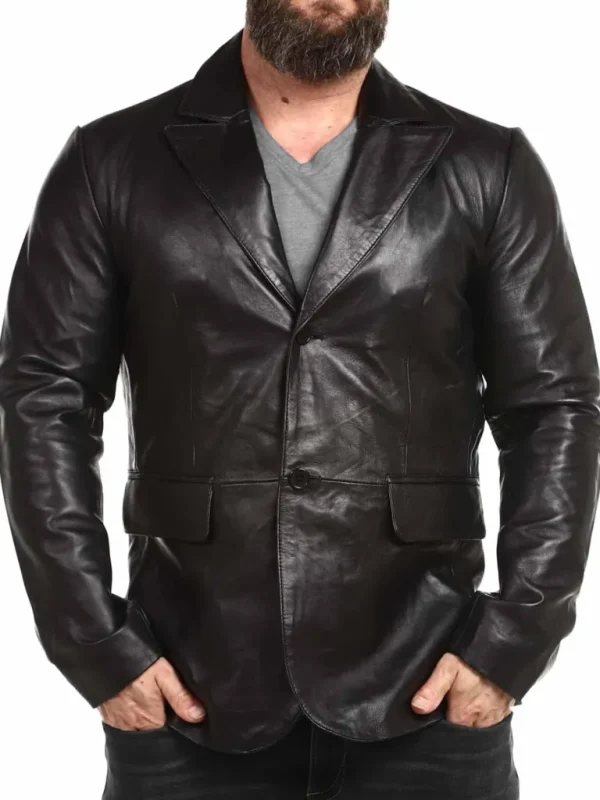 Rd Leather Blazer - Sort^* Discount